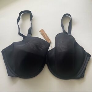 Skims Weightless Demi Bra Women’s Size 44H Black Onyx Underwire Mesh Sheer